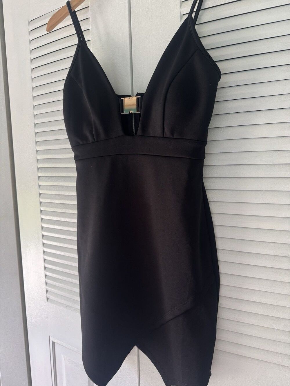 Charlotte Russe Black Bodycon Gold Buckle Dress M - Picture 4 of 7